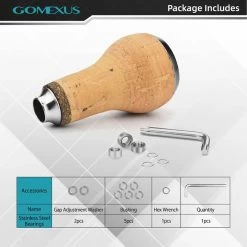 Gomexus Handle Knob Cork For Spinning Reel - Cork/Silver -Vissen Winkel CA27TNBK 4
