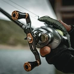 Gomexus 95mm Carbon Swept Handle With 20mm Aluminium Knob -Vissen Winkel DCS95A20BKGDr 3